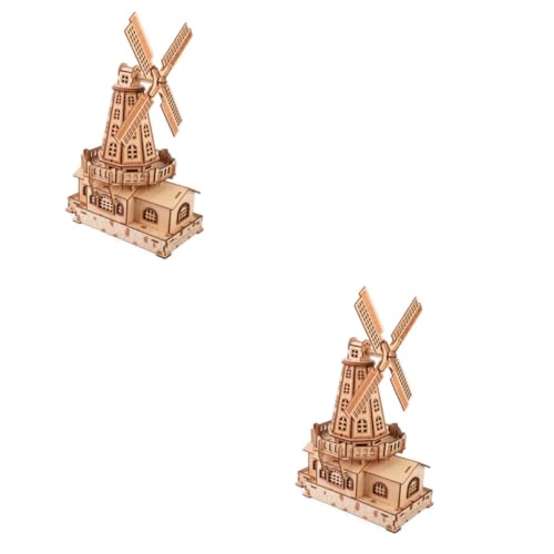 BESTonZON 2st 3D-windmühlen-Puzzle Rätsel Windmühle Holzpuzzle Windmühlenpuzzle Aus Holz Windmühlen-Puzzle Selber Machen Puzzle Windmühle Dreidimensional Niederlande Bambus von BESTonZON