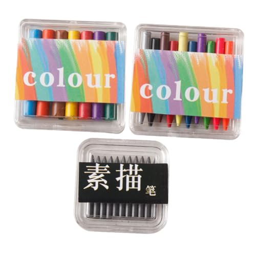 BESTonZON 3 Kartons Mikro-Buntstifte Puppenhaus Mini-Buntstifte Mini -Regenbogenstifte Mini -Zeichnungsset dekorative Buntstifte Mini-Hausdekor-Accessoire Wachs von BESTonZON