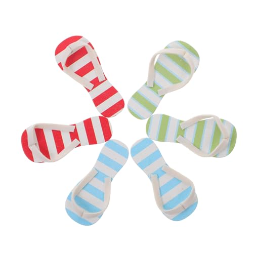 BESTonZON 3 Paare Miniatur Hausschuhe Sommer Strandschuhe Modell Deko für Puppenhaus Miniatur Szene Zubehör Realistisch Handgefertigt Langlebig von BESTonZON