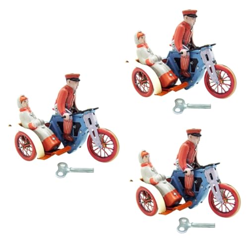 BESTonZON 3 STK Dreirad Spielzeug bürodeko büro Dekoration Decoration -Motorradmodell Spielzeug Haarstäbchen Schmücken Fahrrad Rikscha Requisiten Uhrwerk Kind Dekorationen von BESTonZON