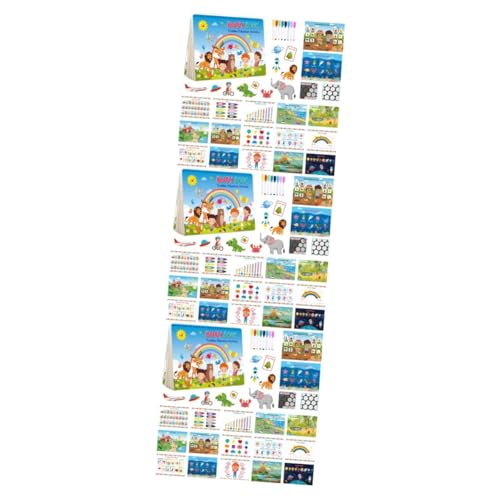 BESTonZON 3 Sätze Aufklärungs-Ruhebuch pädagogisches Stickerbuch Kinderaufkleber kinderbeschäftigung Kinder bastelset Buchaufkleber Aufkleberbuch Lehrbuch Partybevorzugung Tier Puzzle 3D von BESTonZON