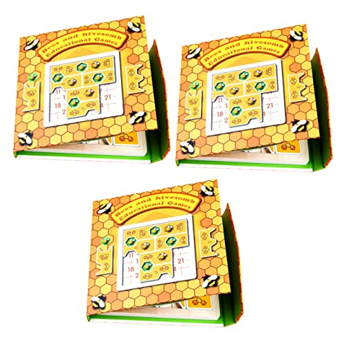 BESTonZON 3 Sätze Bienen Spiel Kinder rätsel Tangram Spielzeug Spiel Stapelpuzzles aus Holz Spielset aus Holz Kinderspielzeug Puzzle-Spielzeug Kinder Puzzle hölzern Buchstütze ce Papier von BESTonZON
