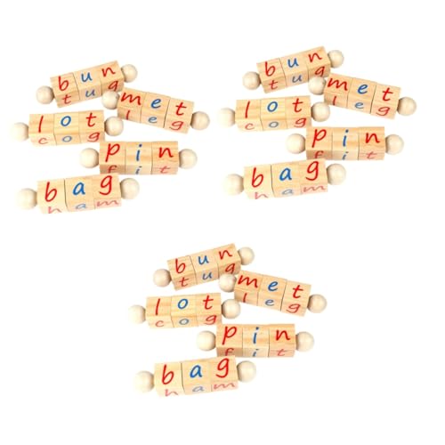 BESTonZON 3 Sätze Buchstaben Würfel Spielzeug Buchstaben-Block-Spielzeug Spielzeug für Kinder Kinderspielzeug Bausteine Spielzeuge Wörter Puzzle-Spielzeug blockiert Spielzeug hölzern Blöcke von BESTonZON