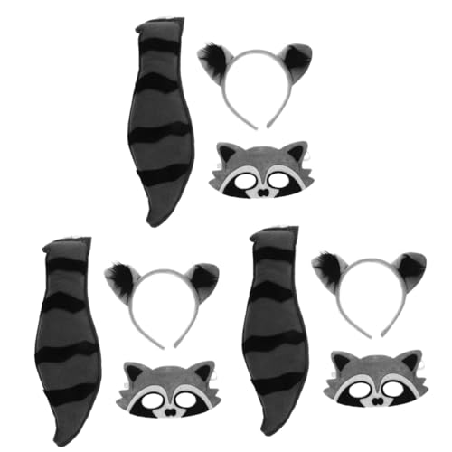 BESTonZON 3 Sätze Cosplay Kostüm Set Waschbär mit Flauschigem Stirnband Maske und Detailreiche Tier Accessoires für Party Karneval Bühne und Fotoshootings BESTonZON 3 Sätze Cosplay Kostüm Set Waschbär mit Flauschigem Stirnband Maske und Detailreiche Tier Accessoires für Party Karneval Bühne und Fotoshootings von BESTonZON