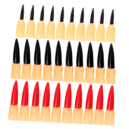 BESTonZON 3 Sätze Halloween Gefälschte Schaum Handschuh LED gruselig Skelett Halloween Party Halloween Fingerpuppen gefälschte Fingernägel Fingernagel Requisiten Vinyl von BESTonZON