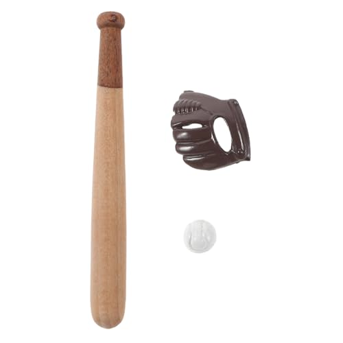 BESTonZON 3 Sätze Miniatur Baseball für Puppenhaus Detailliertes Mini Baseballschläger Kleine Sportausrüstung für Puppenhaus Dekoration Sammler und Bastelprojekte von BESTonZON