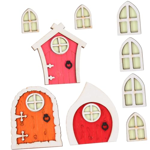 BESTonZON 3 Sätze Puppenhaus-Elf-Tor im Freien Lichter Fenster drinnen Lappen für kinderspielzeug Baumdekoration spielzeuge für Baumfeentür Garten Baum Holz rot BESTonZON 3 Sätze Puppenhaus-Elf-Tor im Freien Lichter Fenster drinnen Lappen für kinderspielzeug Baumdekoration spielzeuge für Baumfeentür Garten Baum Holz rot von BESTonZON