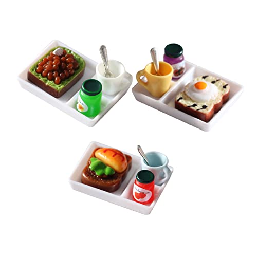 BESTonZON 3 Sätze Puppenhaus-Toast für kinderspielzeug weihnsgeschenke hühner weihachtsgeschenk Sandspielzeug Essen Miniatur-Toastmodell Miniatur-Rollenspiel Harz von BESTonZON