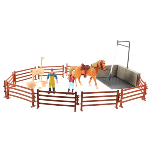 BESTonZON 3 Sätze Simulations-Farm-Ranch Hausdekoration -dekor Motorradspielzeug Bauernhoftiere Figuren Spielzeug Tierisches Spielzeug Spielzeug Plastik Mini Kind Requisiten von BESTonZON