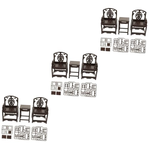 BESTonZON 3 Sätze Simulationstisch und Stuhl kunststoffstühle plastikstuhl Lernspielzeug für Kinder Kinderanzug Bausteine Kinderspielzeug simulierte Stühle Leistendekor Puzzle Taishi-Stuhl von BESTonZON
