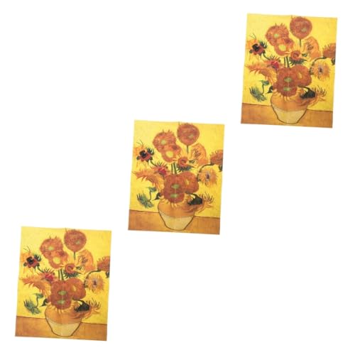 BESTonZON 3 Sätze Sonnenblumen-Puzzle Adukt-Spielzeug Kognitives Spielzeug Für Kinder Kinderpuzzle Puzzle Passendes Spielzeug Lernspielzeug Lehrreich Rätsel Kleinkind Erwachsener Papier von BESTonZON