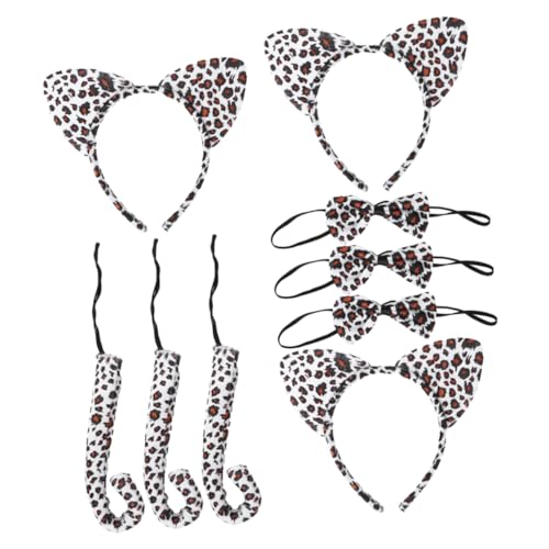 BESTonZON 3 Sätze Teiliges Katzenkostüm Set für Weichem Stirnband Katzenohren und für Halloween Karneval Cosplay Party Zubehör BESTonZON 3 Sätze Teiliges Katzenkostüm Set für Weichem Stirnband Katzenohren und für Halloween Karneval Cosplay Party Zubehör von BESTonZON