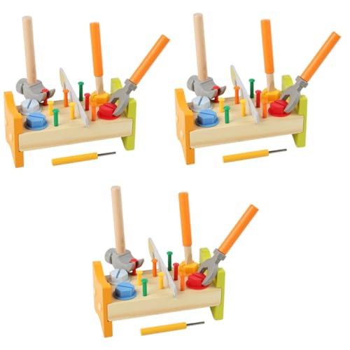 BESTonZON 3 Sätze Werkzeuge zum Reparieren Kinderspielzeug Spielzeug für Kleinkinder Hämmernde Spielzeuge Lernspielzeug für Vorschulkinder Mini-Spielzeug Arbeitstisch Kleinkindspielzeug von BESTonZON