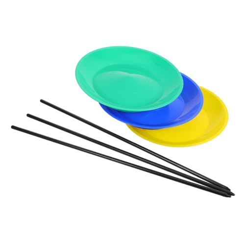 BESTonZON 3 Satz Teiliges Jonglierteller-Set aus Kunststoff mit Handstab Drehbare Balancierplatten für Zirkus Straßenaufführungen Leicht Tragbar für Geschicklichkeitstraining und Sensorische BESTonZON 3 Satz Teiliges Jonglierteller-Set aus Kunststoff mit Handstab Drehbare Balancierplatten für Zirkus Straßenaufführungen Leicht Tragbar für Geschicklichkeitstraining und Sensorische von BESTonZON