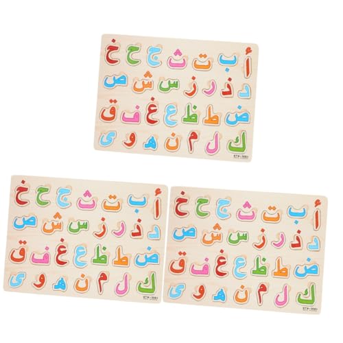 BESTonZON 3 Sets Arabisches Puzzle Greifbrett Für Kinder Pilznägel Holz von BESTonZON