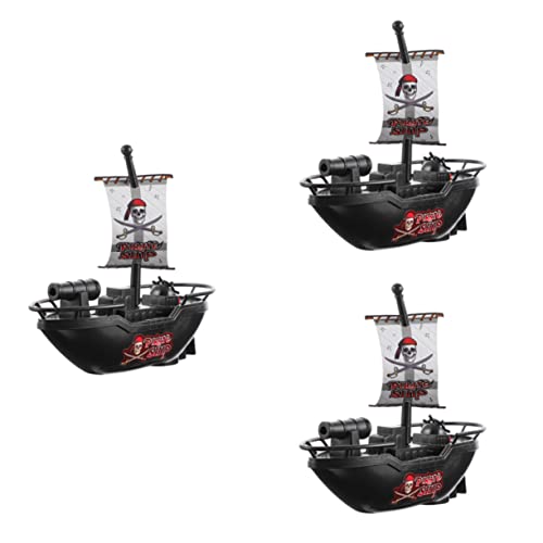 BESTonZON 3 Stück Elektrisches Teiliges Piratenschiff Badespielzeug für Batteriebetrieben Leichtes Sicheres Kunststoffmodell Interaktives Spielset für Badewanne und Poolspaß von BESTonZON
