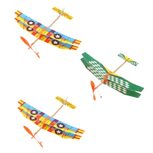 BESTonZON 3 Stück Gummibandflugzeug Kinderspielzeug Flugspielzeug Modelle Flugzeugspielzeug Kinderspielzeug Zusammenbauen Flugzeugspielzeug DIY Kinderspielzeug Lustige Segelflugzeuge von BESTonZON