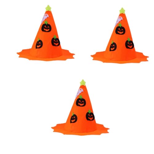 BESTonZON 3 Stück Halloween Hexenhut aus Leichtem Vliesstoff mit Lachendem Kürbismotiv Modisches Cosplay Zubehör für Erwachsene Bequem und Sicher für Halloween Party und Maskerade BESTonZON 3 Stück Halloween Hexenhut aus Leichtem Vliesstoff mit Lachendem Kürbismotiv Modisches Cosplay Zubehör für Erwachsene Bequem und Sicher für Halloween Party und Maskerade von BESTonZON