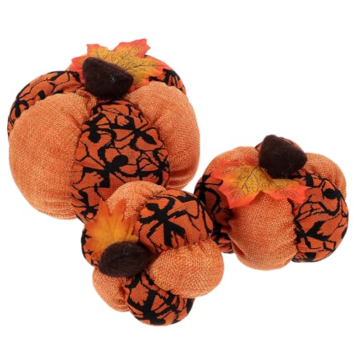 BESTonZON 3 Stück Halloween Kürbis Fotografie Requisiten Mini Kürbisse Halloween Dekoration Kunstkürbis Sofakissen Kürbislichter Kürbisdekor Künstliche Kürbisse Requisite von BESTonZON