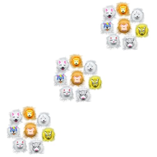 BESTonZON 3 Stück Halloween Tiergesicht Maske aus Eva Leichte Maske für Bequeme Party Gesichtsdekoration mit Buntem Cartoon Design für Fasching Schulaufführungen und Geburtstagsfeiern von BESTonZON