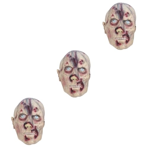 BESTonZON Halloween-Maske 3 Stk Halloween Zombie Latex Maske Horror Zombie Kopf bedeckung Cosplay-Zombie-Maske Zombie- Halloween-Kopfbedeckungsmaske Party-Zombie-Maske Emulsion Requisiten von BESTonZON