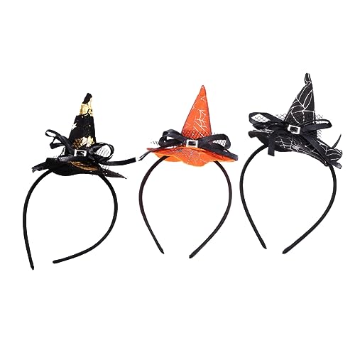 BESTonZON 3 Stück Halloween-hexenhut-stirnband Zubehör Kostüm Halloween-stirnbänder Für Frauen Hexenhut Mit Stirnband Netz Hexen Stirnband Süßer Hexenhut Zaubererhut Plastik BESTonZON 3 Stück Halloween-hexenhut-stirnband Zubehör Kostüm Halloween-stirnbänder Für Frauen Hexenhut Mit Stirnband Netz Hexen Stirnband Süßer Hexenhut Zaubererhut Plastik von BESTonZON