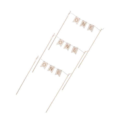 BESTonZON 3 Stück Holz Cake Picks Stabile Geburtstags-dekoration mit One Banner Natürliche Holztopper für Geburtstagstorte Rustikale Tortendeko für Fest BESTonZON 3 Stück Holz Cake Picks Stabile Geburtstags-dekoration mit One Banner Natürliche Holztopper für Geburtstagstorte Rustikale Tortendeko für Fest von BESTonZON