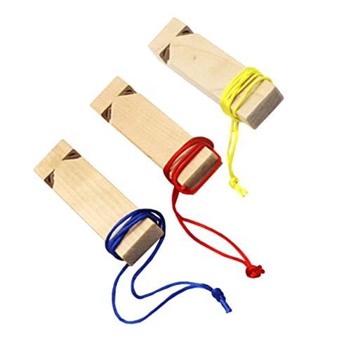 BESTonZON 3 Stück Holzpfeifen Zugpfeife Partyspaß Kreative DIY Holzzugpfeifen mit Angenehmem für Musik und Zugliebhaber Fördert Fantasievolles Zufällige Farbe Zufällige Farbe von BESTonZON