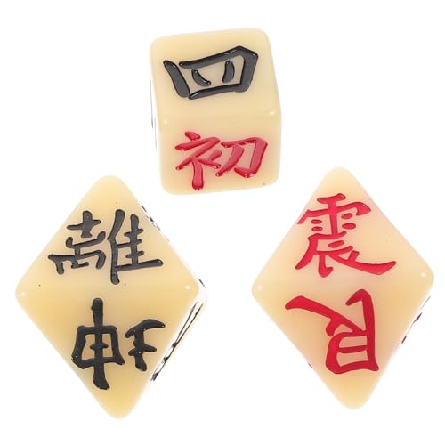 BESTonZON 3 Stück Jing Divinationswürfel Seitig Chinesische Antike Spielwürfel mit Glatter Oberfläche Robust für und Brettspiele Vintage Stil von BESTonZON