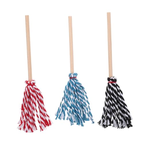 BESTonZON Puppenhaus Miniatur Reinigungswerkzeuge Maßstab 112 Mini Mops Set Von 3 Für Puppenhaus von BESTonZON