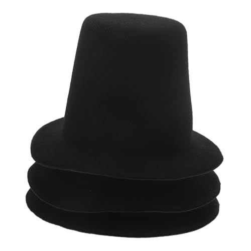 BESTonZON 3 Stück Mini Top Hats für Puppen DIY Hut Zubehör Schwarze Kleine Filzhüte für Puppenkostüm Haar Kleidungsdekoration Leicht und Modisch von BESTonZON