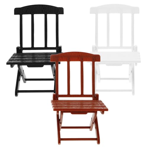 BESTonZON 3 Stück Miniatur Strandstuhlstühle Mini Liegestuhl Mini Ornament Mini Strandstuhl Mini Hausstuhlmodell Miniatur Loungestuhlmodell Mini Stuhlmodell Kunststoff von BESTonZON