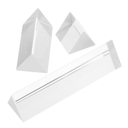 BESTonZON 3 Stück Optischer Lehre Prisma Fotografie mit Dreiecksprismen dreieckige Prismen aus Glas optische Prismen aus Glas Optischer Experimentierkasten Glasprisma Kristall Transparent BESTonZON 3 Stück Optischer Lehre Prisma Fotografie mit Dreiecksprismen dreieckige Prismen aus Glas optische Prismen aus Glas Optischer Experimentierkasten Glasprisma Kristall Transparent von BESTonZON