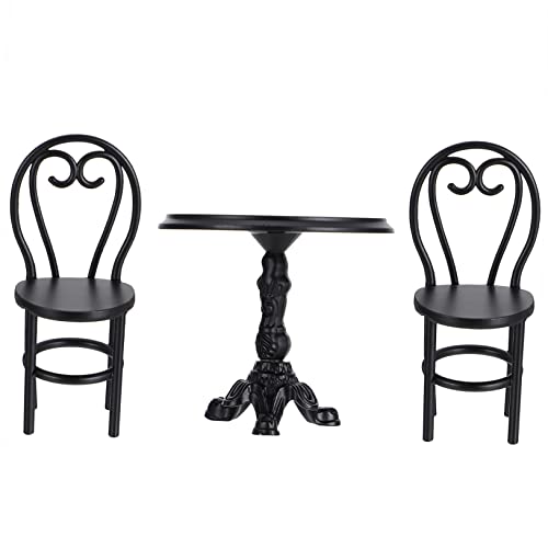 BESTonZON 3 Stück Puppenstubentisch und Stühle Mini märchenhaus möbel vorgeben für kinderspielzeug Feenhafte Gartentischdekoration kleines Tischspielzeug Eisen Black BESTonZON 3 Stück Puppenstubentisch und Stühle Mini märchenhaus möbel vorgeben für kinderspielzeug Feenhafte Gartentischdekoration kleines Tischspielzeug Eisen Black von BESTonZON