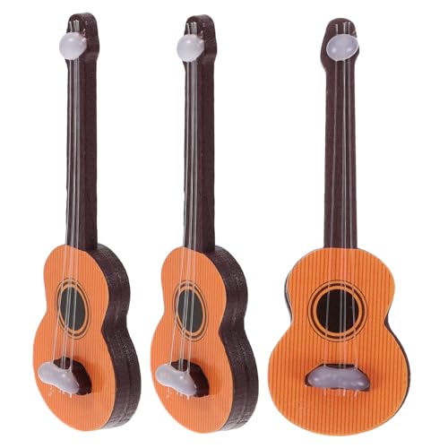 BESTonZON 3 Stück Simulation Musikinstrumente Mini Gitarrenmodelle Puppenhaus Instrument BESTonZON 3 Stück Simulation Musikinstrumente Mini Gitarrenmodelle Puppenhaus Instrument von BESTonZON