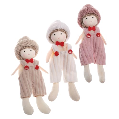 BESTonZON 3 Stück Strickmütze Für Kleine Jungen Overall Puppenanhänger Deckelpuppe Für Kleine Jungen Massenspielzeug Kinderspielzeug Marionetten Für Jungen Medaillon Strickpuppe von BESTonZON