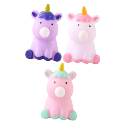 BESTonZON 3 Stück Teiliges Einhorn Stressabbau Elastische Weiche Squeeze Toys für Lustige Decompression Fidget Spielzeuge mit Bunten Farben zum Stressabbau Entspannung von BESTonZON