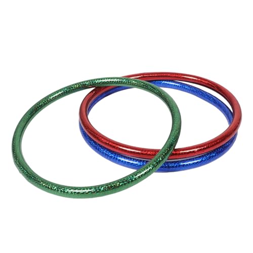BESTonZON 3 Stück Teiliges Fitness Hoop Bunte Reflektierende Übungsringe für Tanz Motoriktraining und Spiel Leichtes Robustes Sportgerät für Drinnen und Draußen von BESTonZON