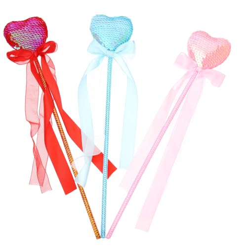 BESTonZON 3 Stück Teiliges Herzstab mit Pailletten Glitzernde Feenstäbe für Bühnenrequisiten für Kostümparty Mädchen Engelstab Buntes für Geburtstagsfeier BESTonZON 3 Stück Teiliges Herzstab mit Pailletten Glitzernde Feenstäbe für Bühnenrequisiten für Kostümparty Mädchen Engelstab Buntes für Geburtstagsfeier von BESTonZON