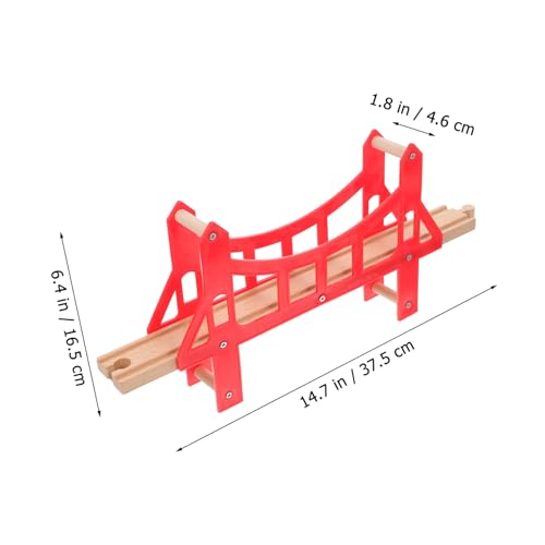 BESTonZON 3 Stück Teiliges Holz Zugbrücken für Kreative Bauklötze für Hände Fähigkeitstraining Langlebige Holzeisenbahn Brücken Zubehör Kompatibel mit Holzschienen für Jungen und Mädchen Ab von BESTonZON