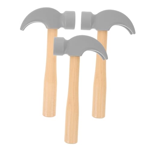 BESTonZON 3 Stück Teiliges Holzhammer für Realistisches Montessori Werkzeugset Pädagogisches Klopfspiel Sicheres Holzmaterial Kreatives Rollenspiel für Geburtstags und Familienspiele von BESTonZON