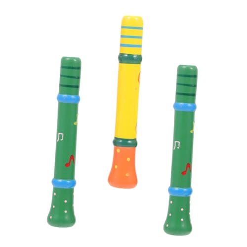 BESTonZON 3 Stück Teiliges Holzpfeifen musikspielzeug für Farbenfrohes Tragbares Lerninstrument Fördert Musikalische Früherziehung und Aufmerksamkeit Lustiges Blasinstrument Zufällige Farbe von BESTonZON