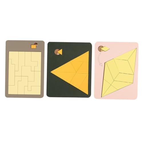 BESTonZON 3 Stück Teiliges Holzpuzzle für DIY Lernspielzeug mit Farbigen Formen Pädagogisches Motorikspielzeug Kreativität und Problemlösung für Vorschulkinder BESTonZON 3 Stück Teiliges Holzpuzzle für DIY Lernspielzeug mit Farbigen Formen Pädagogisches Motorikspielzeug Kreativität und Problemlösung für Vorschulkinder von BESTonZON