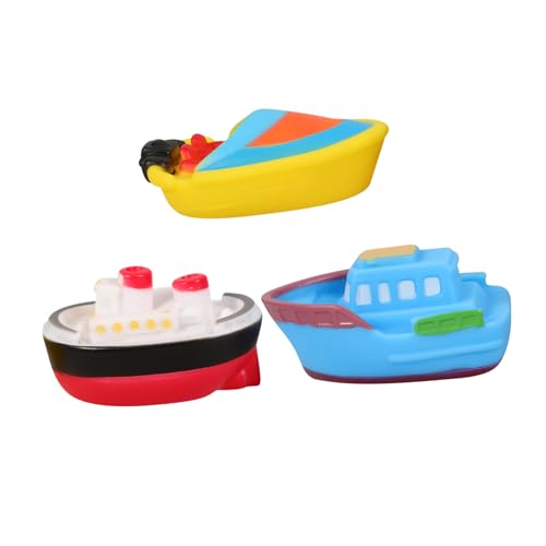 BESTonZON 3 Stück Teiliges Junge Mädchen Badewannenspielzeug Boot Form Wasserspaß für Junge Mädchen für Dusche Schwimmbad und Strandpartys Leicht mit Quietscher Fördert die Handmuskulatur von BESTonZON