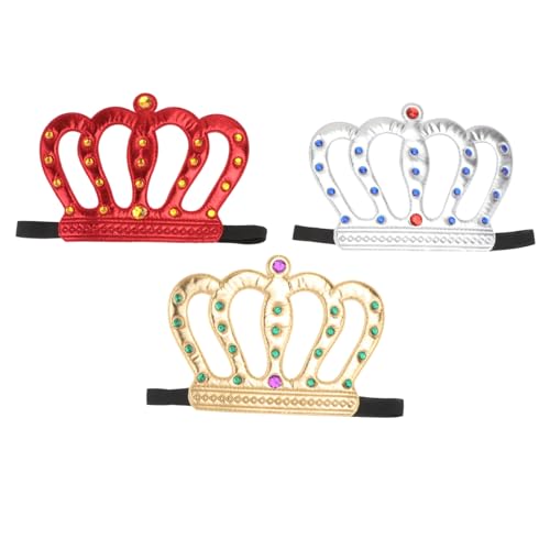 BESTonZON 3 Stück Teiliges Königskronen Komfortablem Material für Partydekoration und Rollenspiel Elegante Party kopfbedeckung in Gold Rot und Silber für Erwachsene BESTonZON 3 Stück Teiliges Königskronen Komfortablem Material für Partydekoration und Rollenspiel Elegante Party kopfbedeckung in Gold Rot und Silber für Erwachsene von BESTonZON