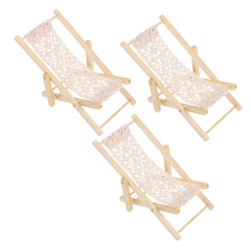 BESTonZON 3 Stück Teiliges Mini Sonnenstuhl Miniatur Gartenstuhl für DIY Mikrolandschaften Puppenhaus Möbel Modell Tragbare Mini Strandliege für Feengarten Dekoration BESTonZON 3 Stück Teiliges Mini Sonnenstuhl Miniatur Gartenstuhl für DIY Mikrolandschaften Puppenhaus Möbel Modell Tragbare Mini Strandliege für Feengarten Dekoration von BESTonZON