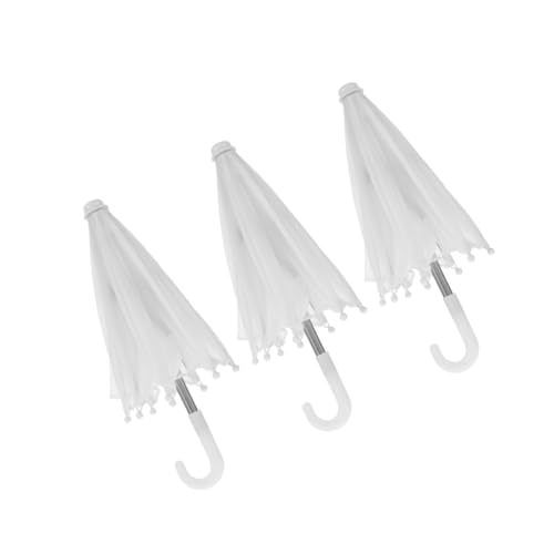 BESTonZON 3 Stück Teiliges Miniatur Puppen Regenschirm Detailgetreue Hausdeko Weiße Kleine Schirme für Puppenhaus Zubehör Lebendige Miniatur Dekoration für Stilvolle Dollhouse Layouts BESTonZON 3 Stück Teiliges Miniatur Puppen Regenschirm Detailgetreue Hausdeko Weiße Kleine Schirme für Puppenhaus Zubehör Lebendige Miniatur Dekoration für Stilvolle Dollhouse Layouts von BESTonZON