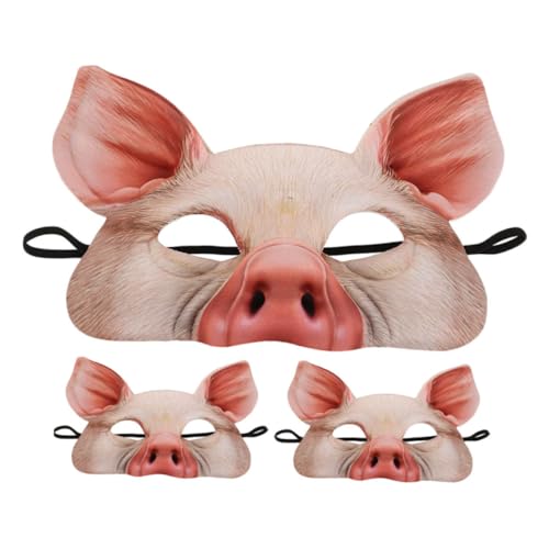 BESTonZON 3 Stück Teiliges Pinke Schweinemaske Halbe Tiermaske für Halloween Karneval und Cosplay Leichte Bequeme und Wiederverwendbare Kostümrequisite mit Elastischem Band und Detaillierter BESTonZON 3 Stück Teiliges Pinke Schweinemaske Halbe Tiermaske für Halloween Karneval und Cosplay Leichte Bequeme und Wiederverwendbare Kostümrequisite mit Elastischem Band und Detaillierter von BESTonZON