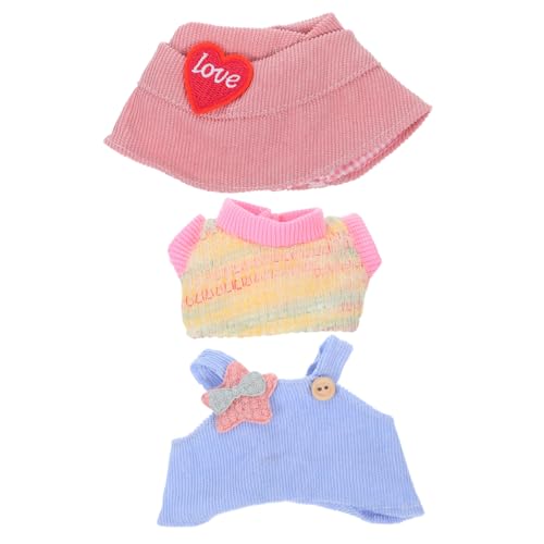 BESTonZON 3 Stück Teiliges Puppenkleidungsset mit Herzförmigem Hut T-Shirt und Latzhose Weiche Kawaii Puppenkleidung für Puppenhaus Kreatives Rollenspiel BESTonZON 3 Stück Teiliges Puppenkleidungsset mit Herzförmigem Hut T-Shirt und Latzhose Weiche Kawaii Puppenkleidung für Puppenhaus Kreatives Rollenspiel von BESTonZON