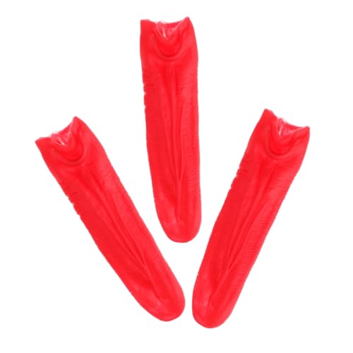 BESTonZON 3stücke Lange Falsche Zunge Aus Realistische Zungenrequisite Für Halloween-Dekorationen Bühnenshows Und Streiche Rot von BESTonZON